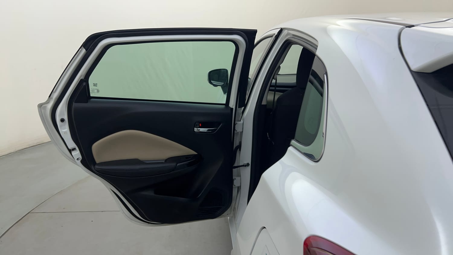 Used 2025 Toyota Glanza V AMT Petrol Automatic interior LEFT REAR DOOR OPEN VIEW
