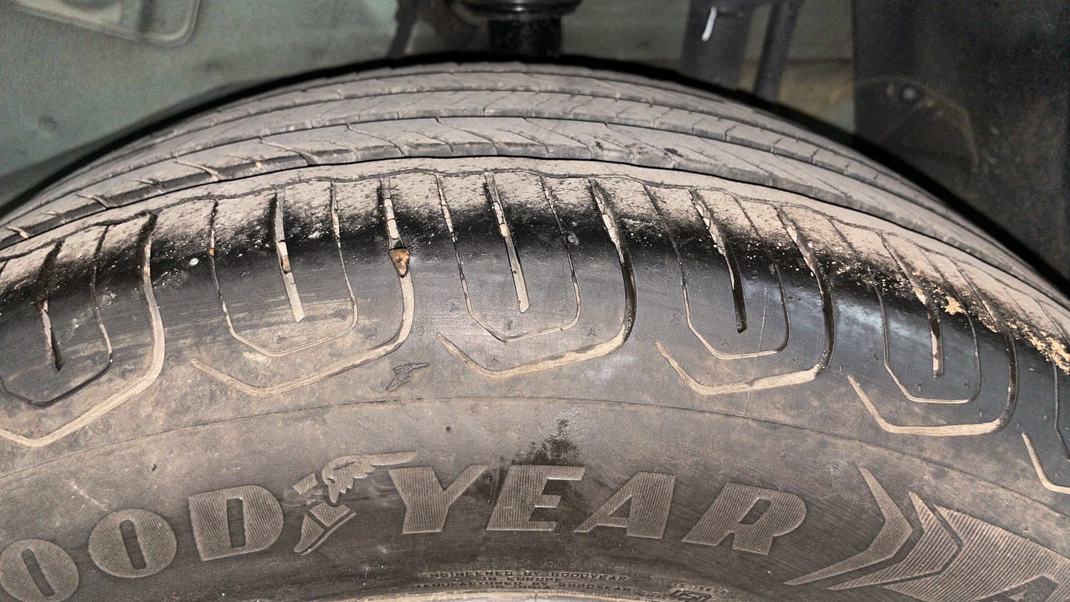 Used 2023 Tata Nexon Creative Plus S 1.2 Revotron Petrol 7DCA DT Petrol Automatic tyres LEFT REAR TYRE TREAD VIEW