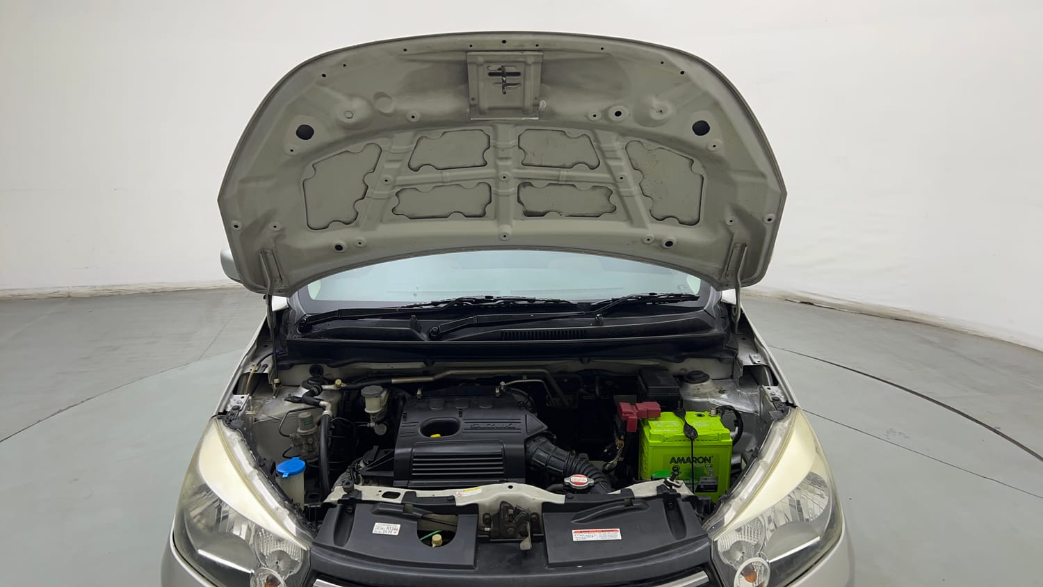 Used 2014 Maruti Suzuki Celerio VXi AMT Petrol Automatic engine ENGINE & BONNET OPEN FRONT VIEW