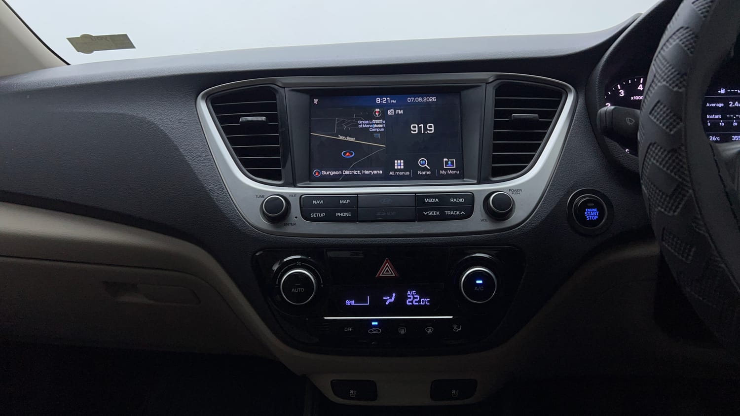 Used 2019 Hyundai Verna SX (O)1.6 VTVT Petrol Manual interior MUSIC SYSTEM & AC CONTROL VIEW