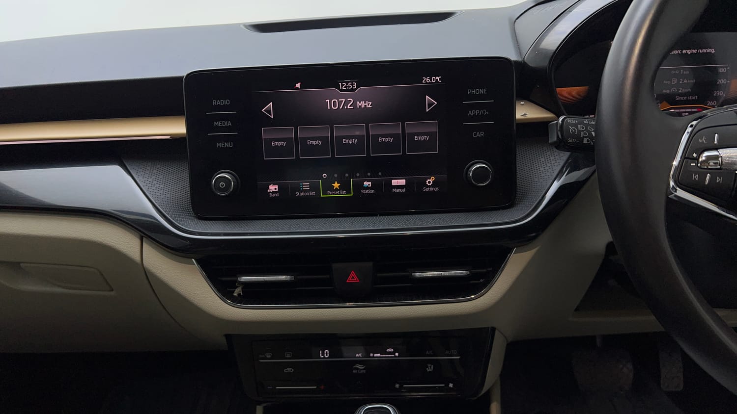 Used 2023 Skoda Slavia Style 1.5L TSI DSG Petrol Automatic interior MUSIC SYSTEM & AC CONTROL VIEW