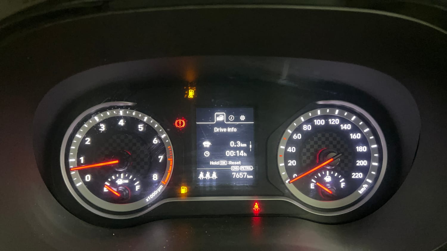 Used 2023 Hyundai Aura SX 1.2 CNG Cng Manual interior CLUSTERMETER VIEW