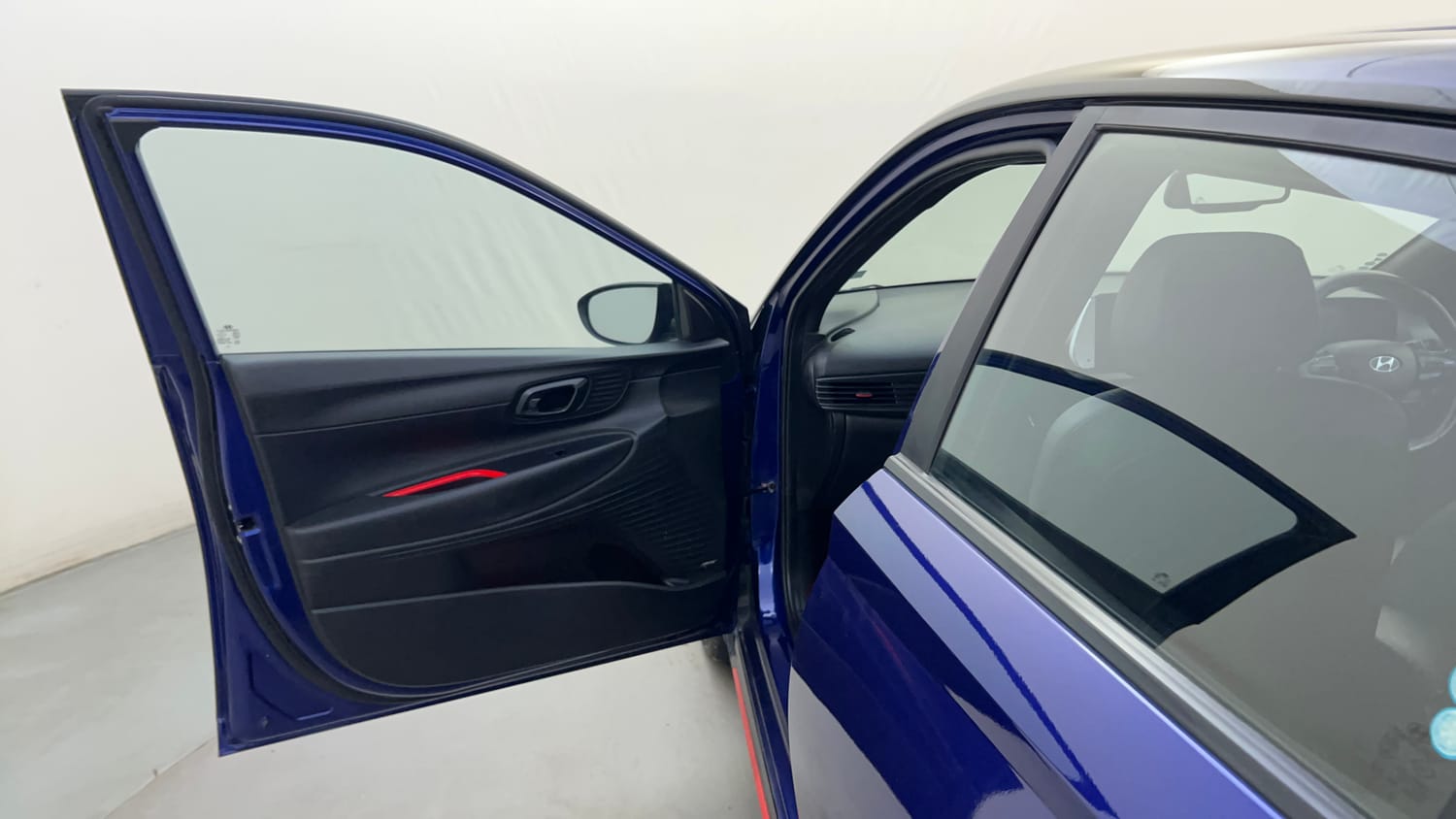Used 2022 Hyundai i20 N Line N8 1.0 Turbo DCT Dual Tone Petrol Automatic interior LEFT FRONT DOOR OPEN VIEW