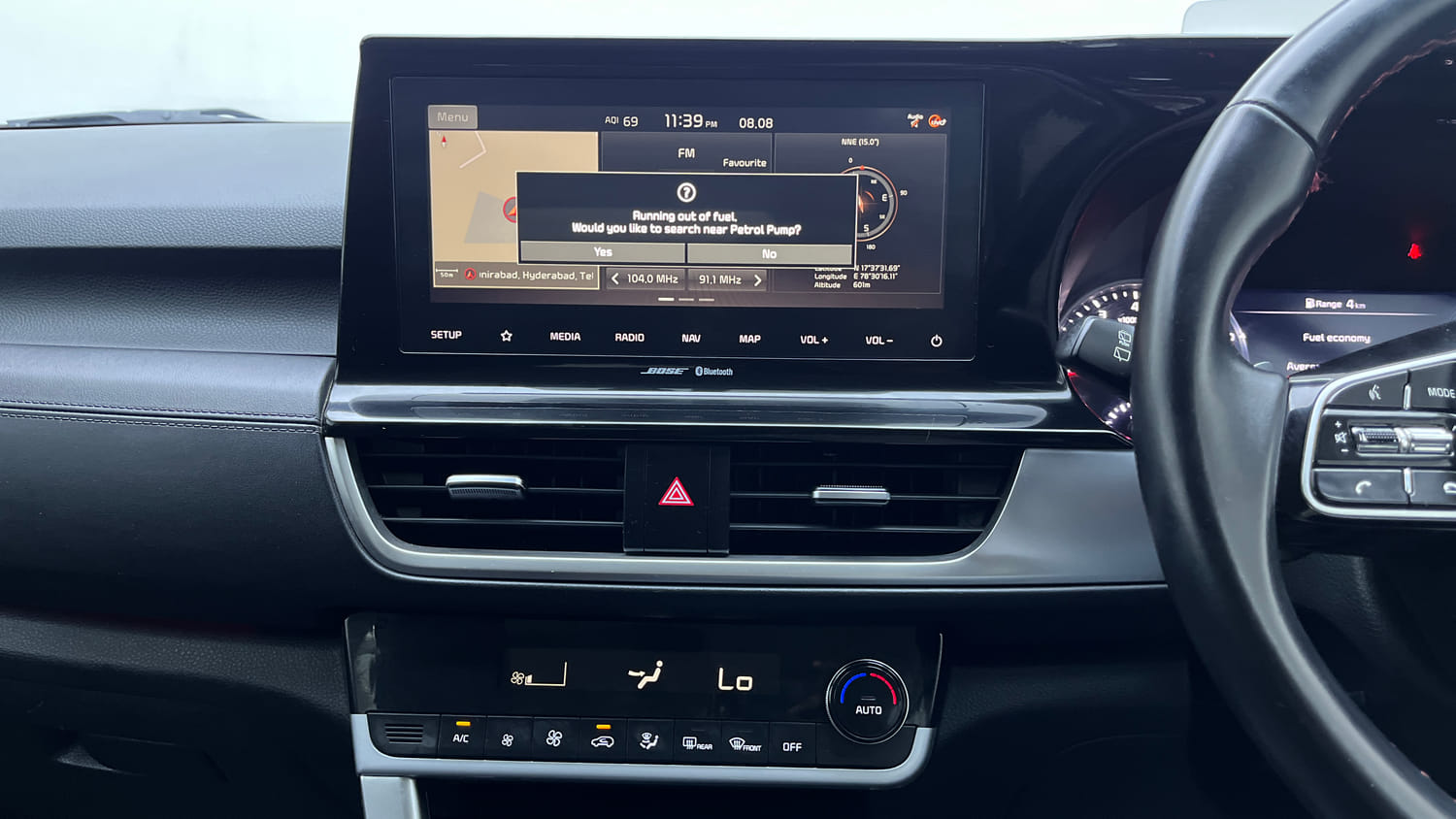 Used 2022 Kia Seltos GTX Plus 1.4 DCT Petrol Automatic interior MUSIC SYSTEM & AC CONTROL VIEW