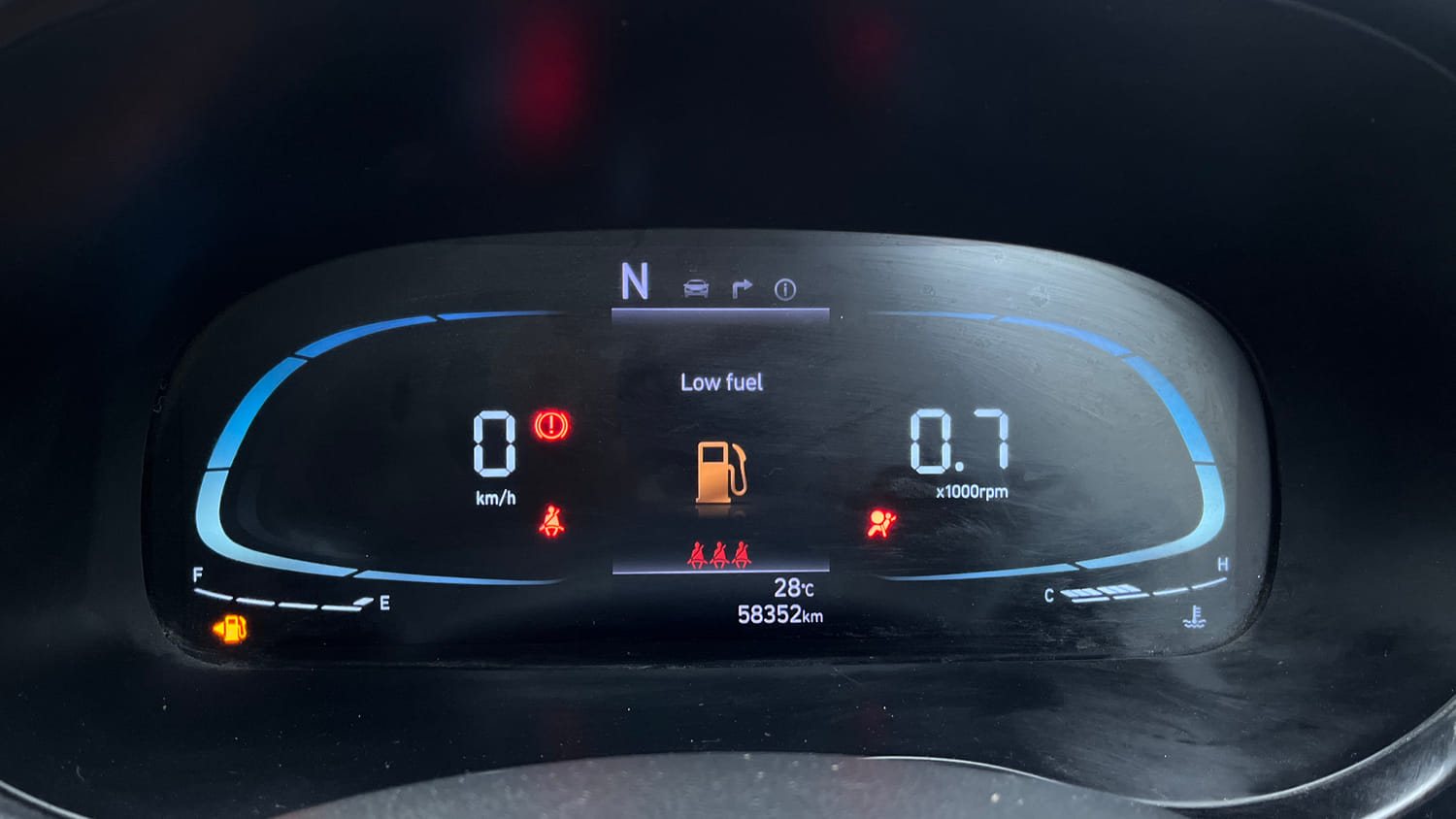 Used 2023 Hyundai Exter SX (O) Connect 1.2 AMT Dual Tone Petrol Automatic interior CLUSTERMETER VIEW