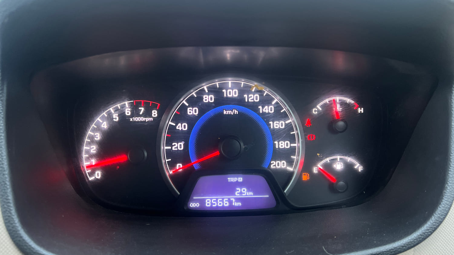 Used 2015 Hyundai Grand i10 Sportz 1.2 Kappa VTVT Petrol Manual interior CLUSTERMETER VIEW