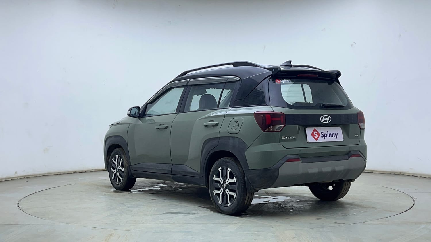 Used 2023 Hyundai Exter SX (O) Connect 1.2 AMT Dual Tone Petrol Automatic exterior LEFT REAR CORNER VIEW