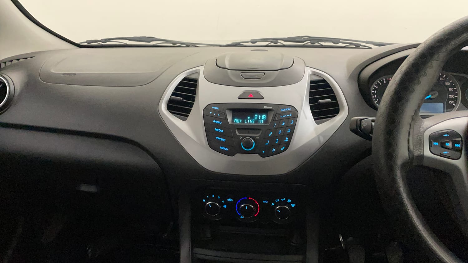 Used 2016 Ford Figo Trend 1.2 Ti-VCT Petrol Manual interior MUSIC SYSTEM & AC CONTROL VIEW