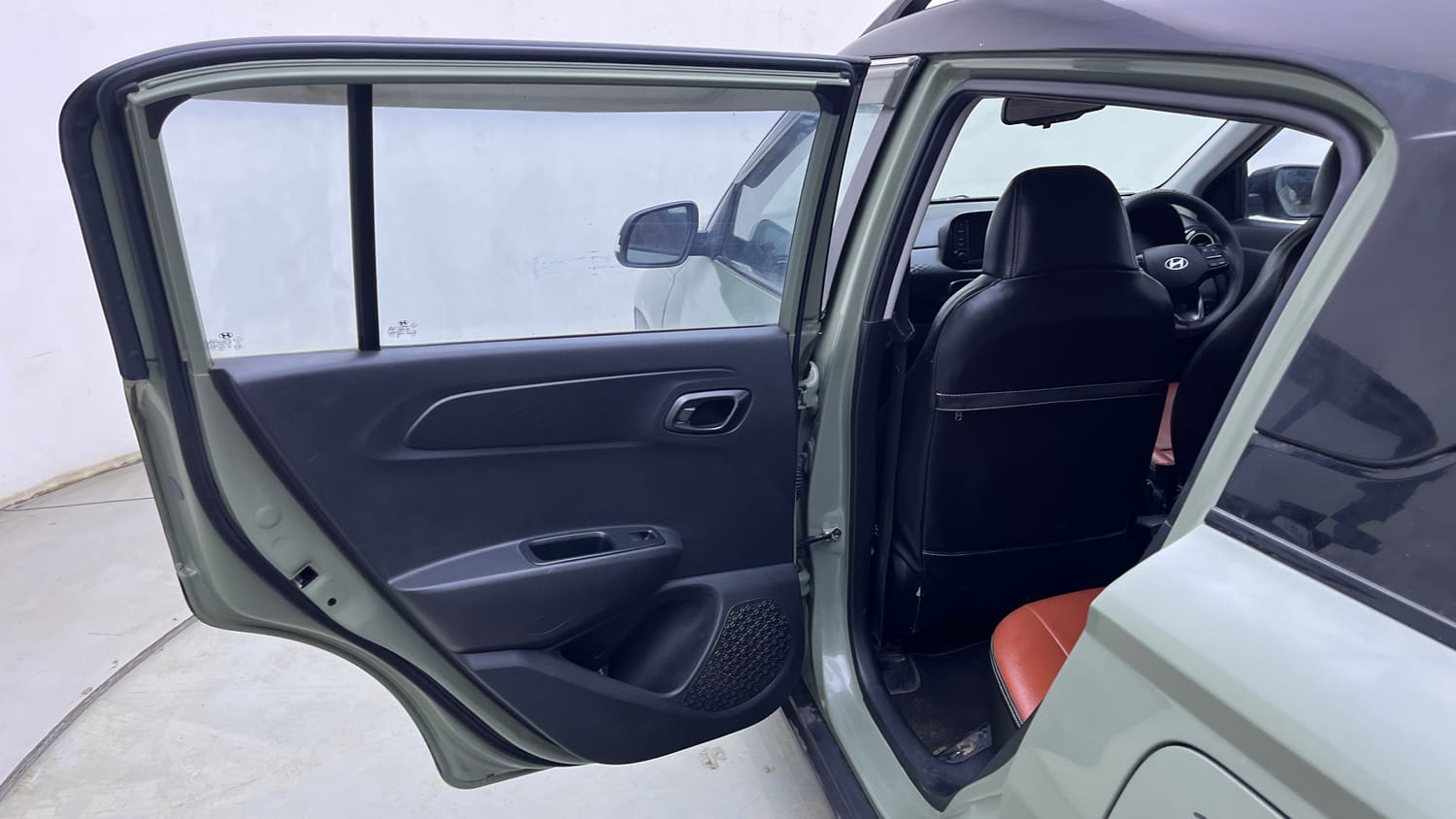Used 2023 Hyundai Exter SX (O) Connect 1.2 AMT Dual Tone Petrol Automatic interior LEFT REAR DOOR OPEN VIEW