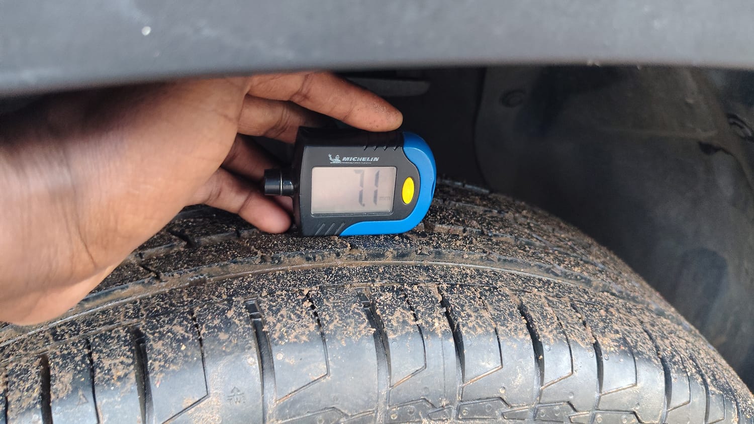 Used 2023 Maruti Suzuki Brezza ZXi Plus Petrol Manual tyres LEFT FRONT TYRE TREAD VIEW