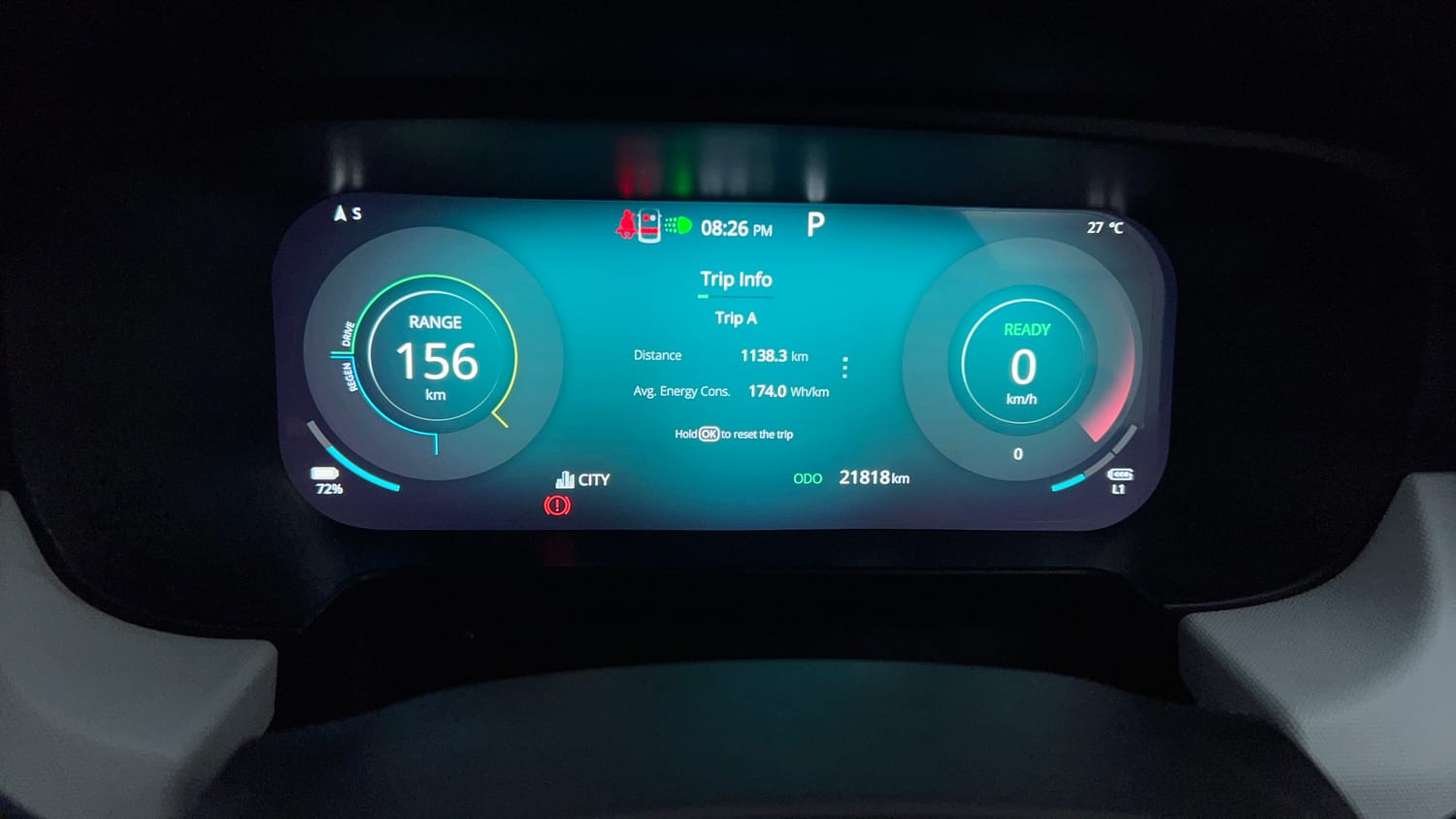 Used 2024 Tata Punch EV Empowered Plus S long Range 7.2 Fast Charger Electric Automatic interior CLUSTERMETER VIEW