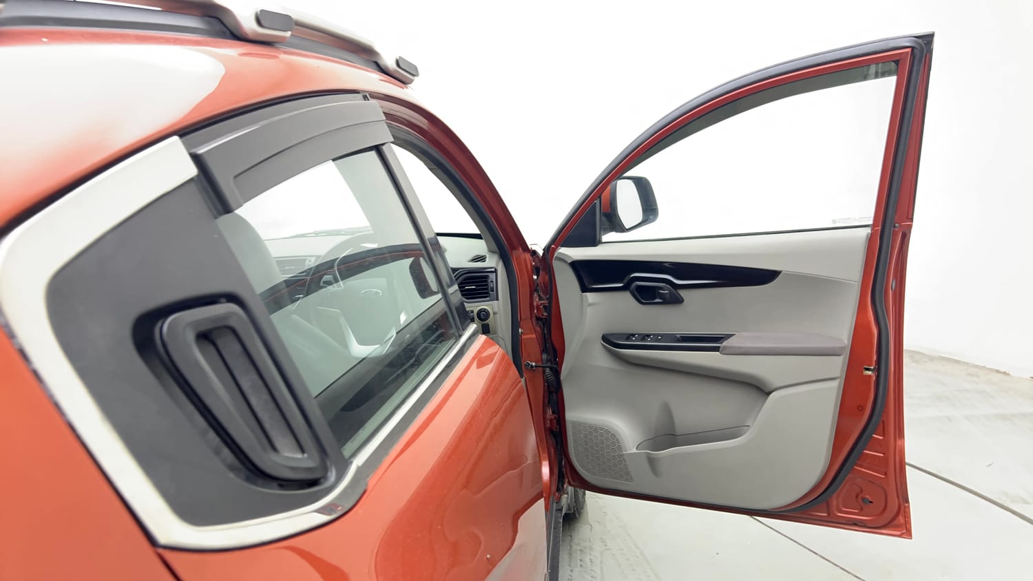 Used 2016 Mahindra KUV100 K6+ 6 STR Petrol Manual interior RIGHT FRONT DOOR OPEN VIEW