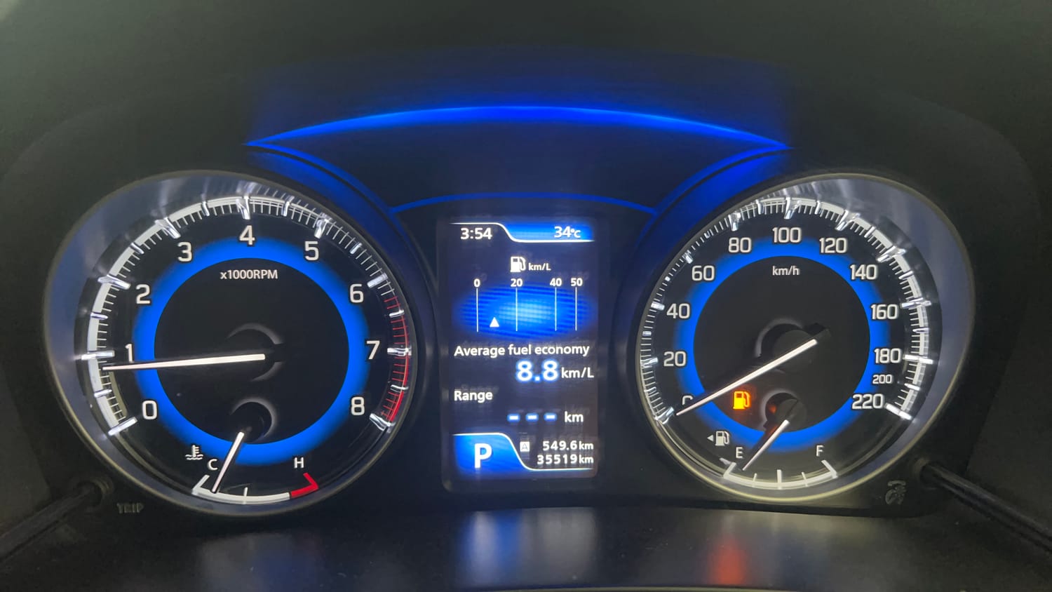 Used 2020 Toyota Glanza G CVT Petrol Automatic interior CLUSTERMETER VIEW