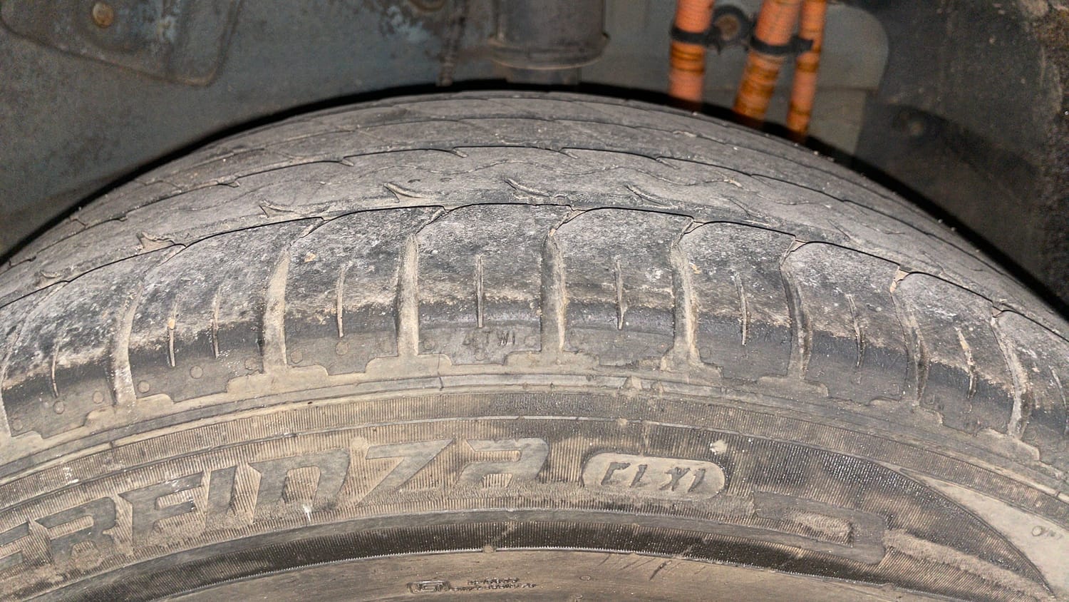 Used 2021 Tata Nexon EV XZ Plus Electric Automatic tyres LEFT REAR TYRE TREAD VIEW