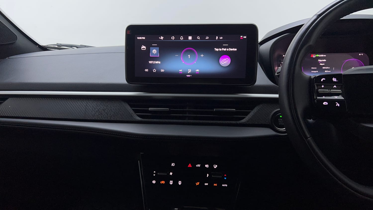 Used 2024 tata Nexon Fearless S 1.2 Revotron Petrol 7DCA Dual Tone Petrol Automatic interior MUSIC SYSTEM & AC CONTROL VIEW
