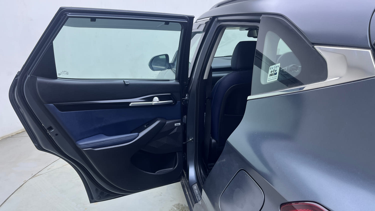 Used 2022 Kia Seltos X Line 1.4 DCT Petrol Automatic interior LEFT REAR DOOR OPEN VIEW