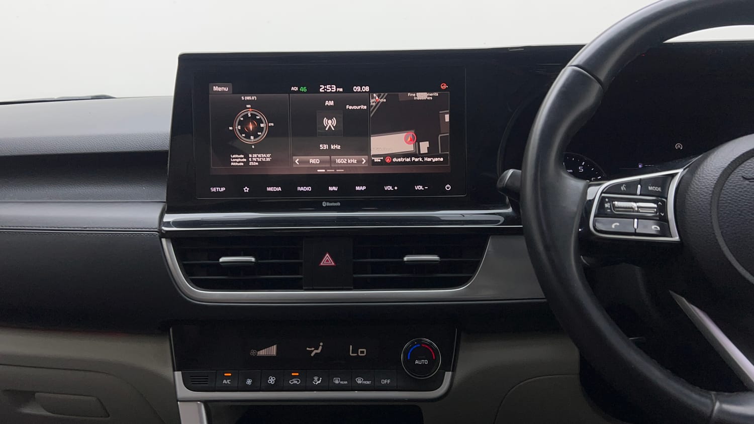 Used 2023 kia Seltos HTX 1.5 Petrol IVT Petrol Automatic interior MUSIC SYSTEM & AC CONTROL VIEW