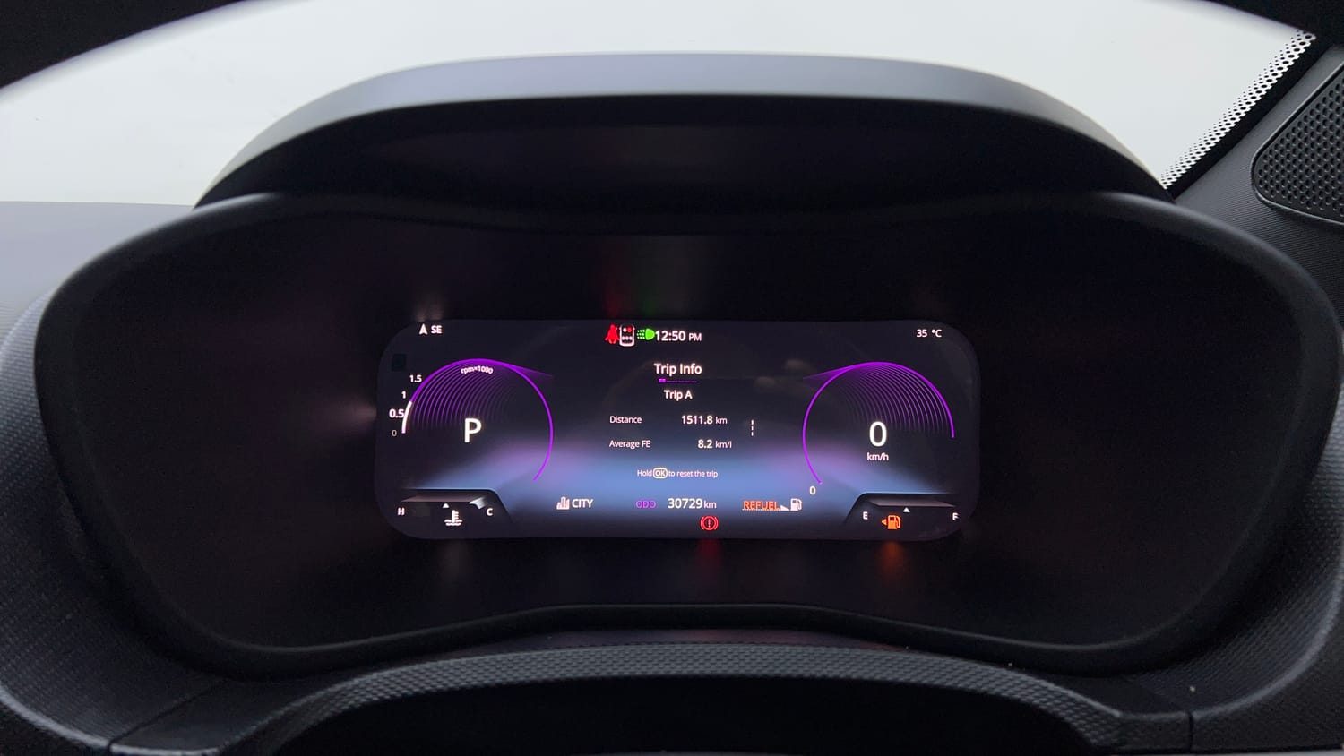 Used 2024 tata Nexon Fearless S 1.2 Revotron Petrol 7DCA Dual Tone Petrol Automatic interior CLUSTERMETER VIEW