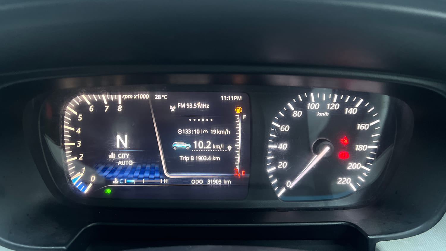Used 2022 Tata Punch Creative Dual Tone AMT Petrol Automatic interior CLUSTERMETER VIEW