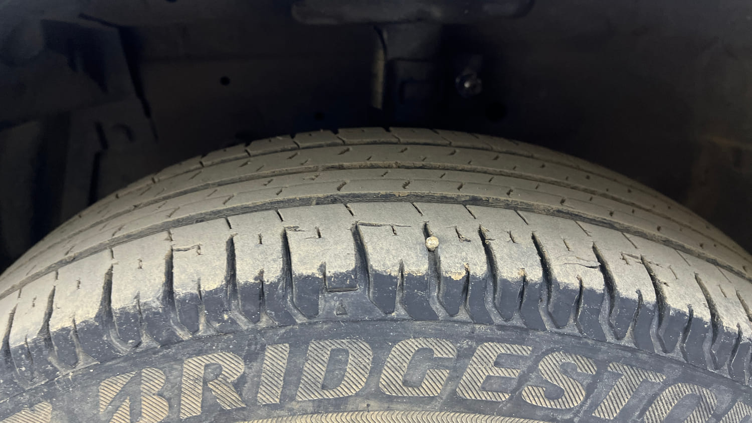 Used 2015 Maruti Suzuki Swift Dzire VXI Petrol Manual tyres LEFT FRONT TYRE TREAD VIEW