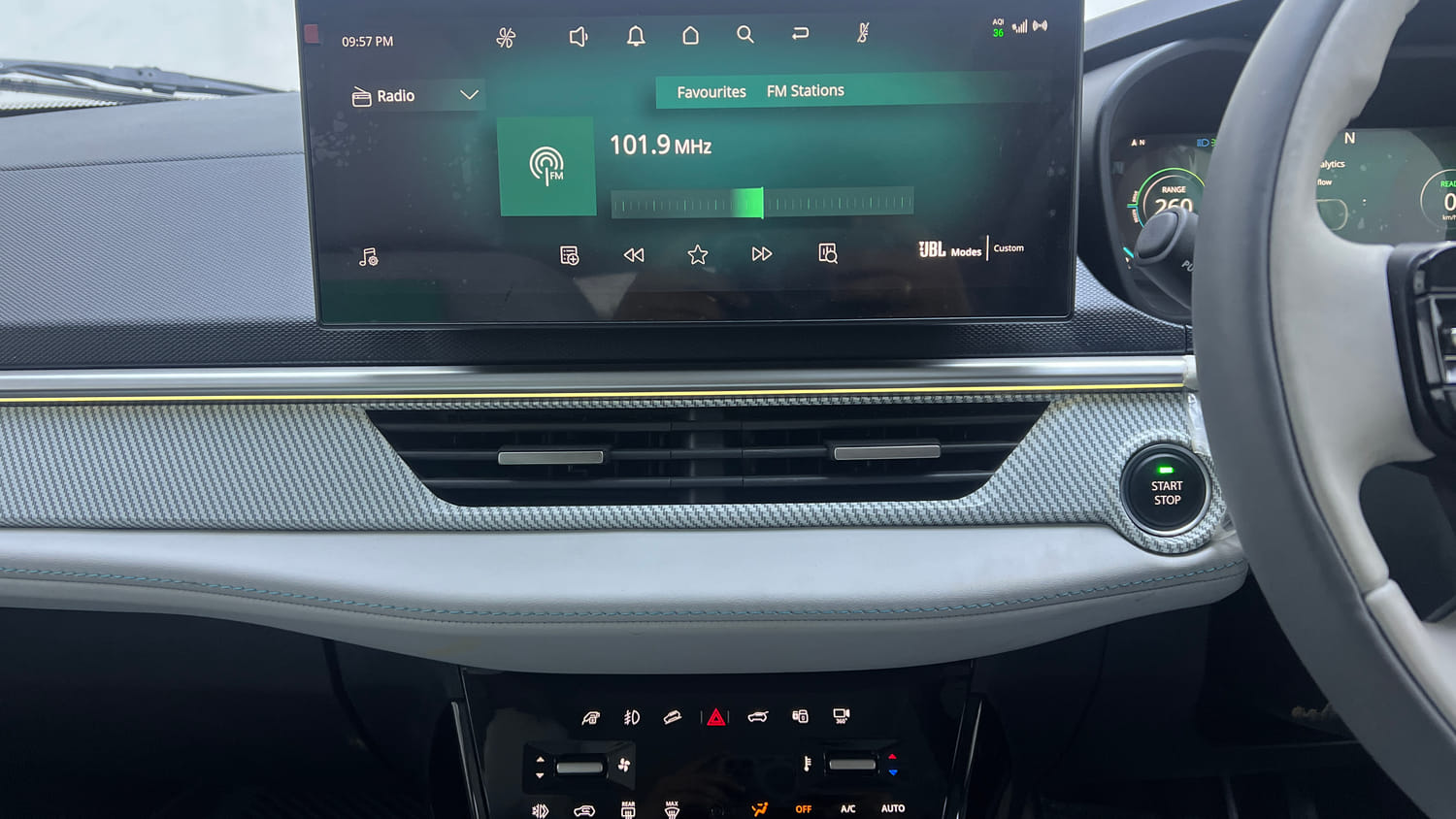 Used 2026 Tata Curvv EV Empowered X 55 Electric Automatic interior MUSIC SYSTEM & AC CONTROL VIEW