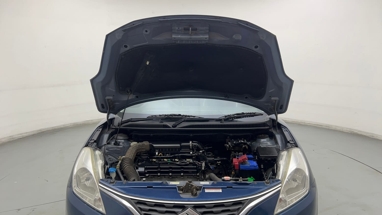 Used 2017 Maruti Suzuki Baleno Delta 1.2 Petrol Manual engine ENGINE & BONNET OPEN FRONT VIEW
