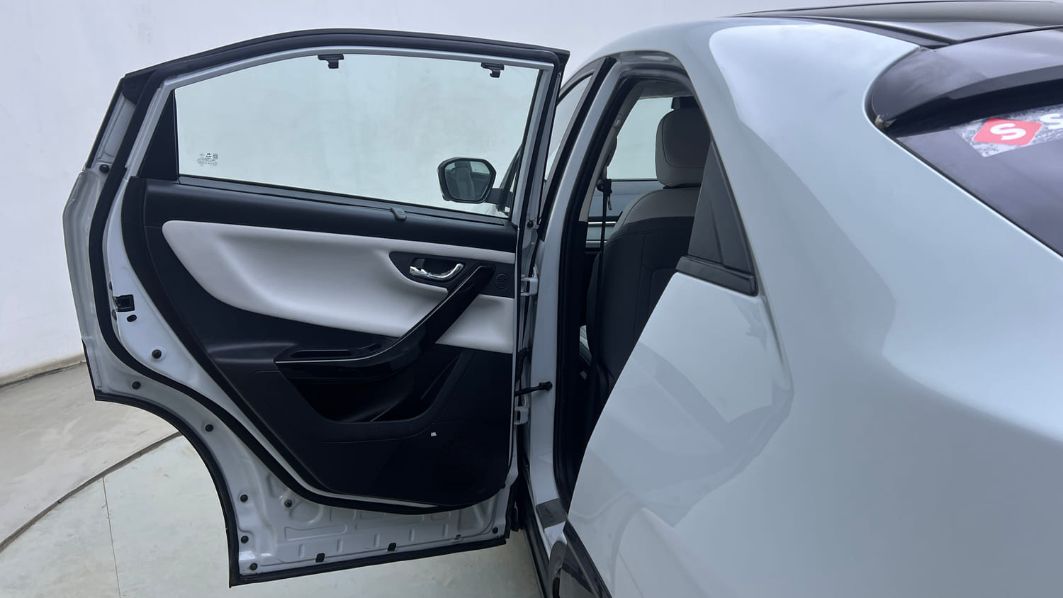 Used 2026 Tata Curvv EV Empowered X 55 Electric Automatic interior LEFT REAR DOOR OPEN VIEW