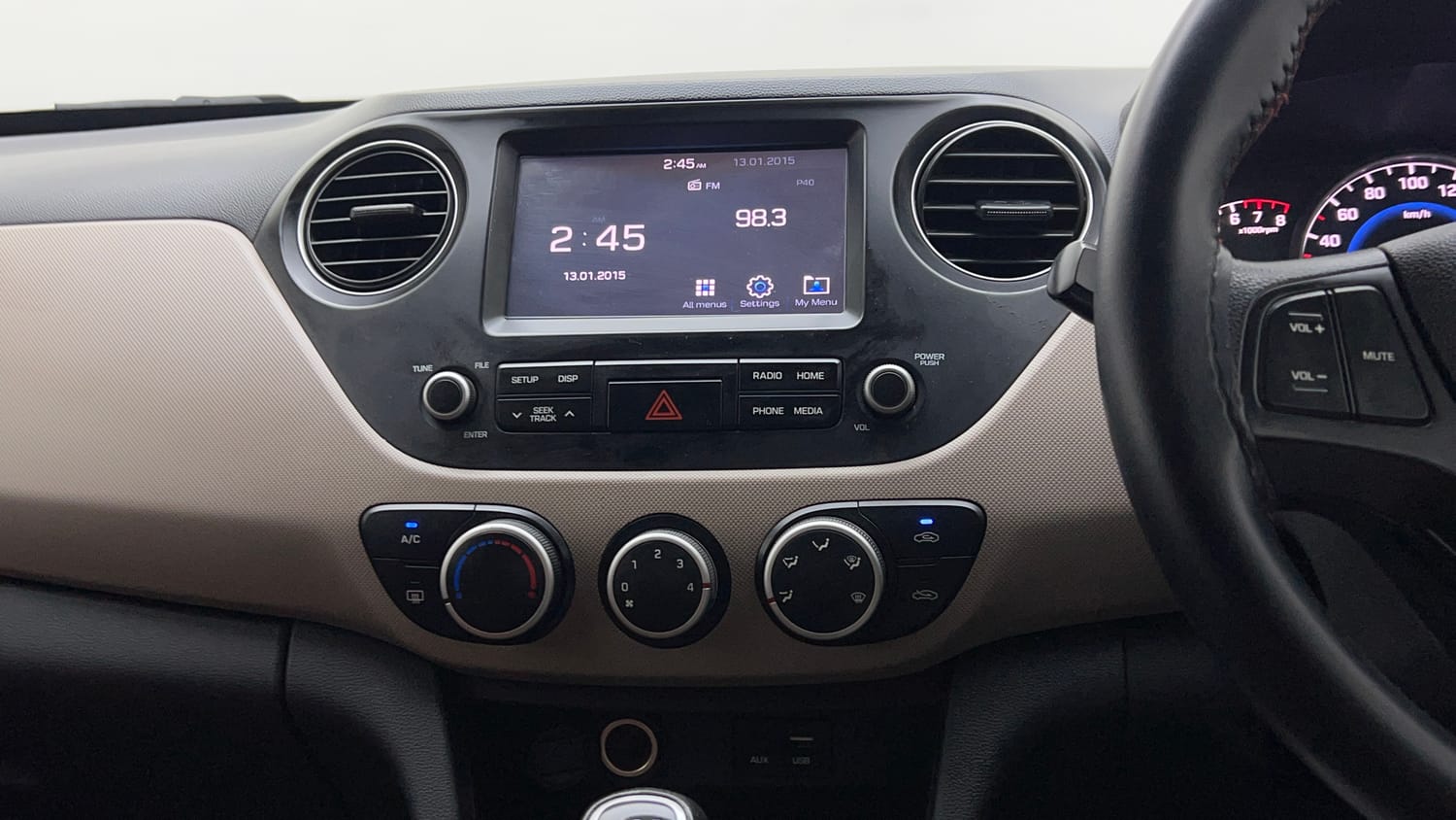Used 2018 Hyundai Grand i10 Sportz 1.2 Kappa VTVT Petrol Manual interior MUSIC SYSTEM & AC CONTROL VIEW