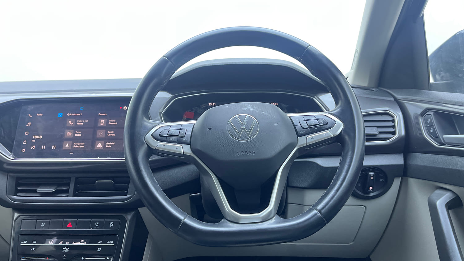 Used 2023 Volkswagen Taigun Topline 1.0 TSI MT Petrol Manual interior STEERING VIEW
