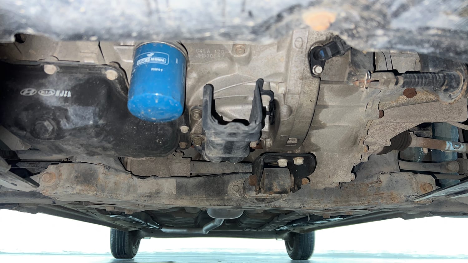 Used 2018 Hyundai Grand i10 Sportz 1.2 Kappa VTVT Petrol Manual extra FRONT LEFT UNDERBODY VIEW