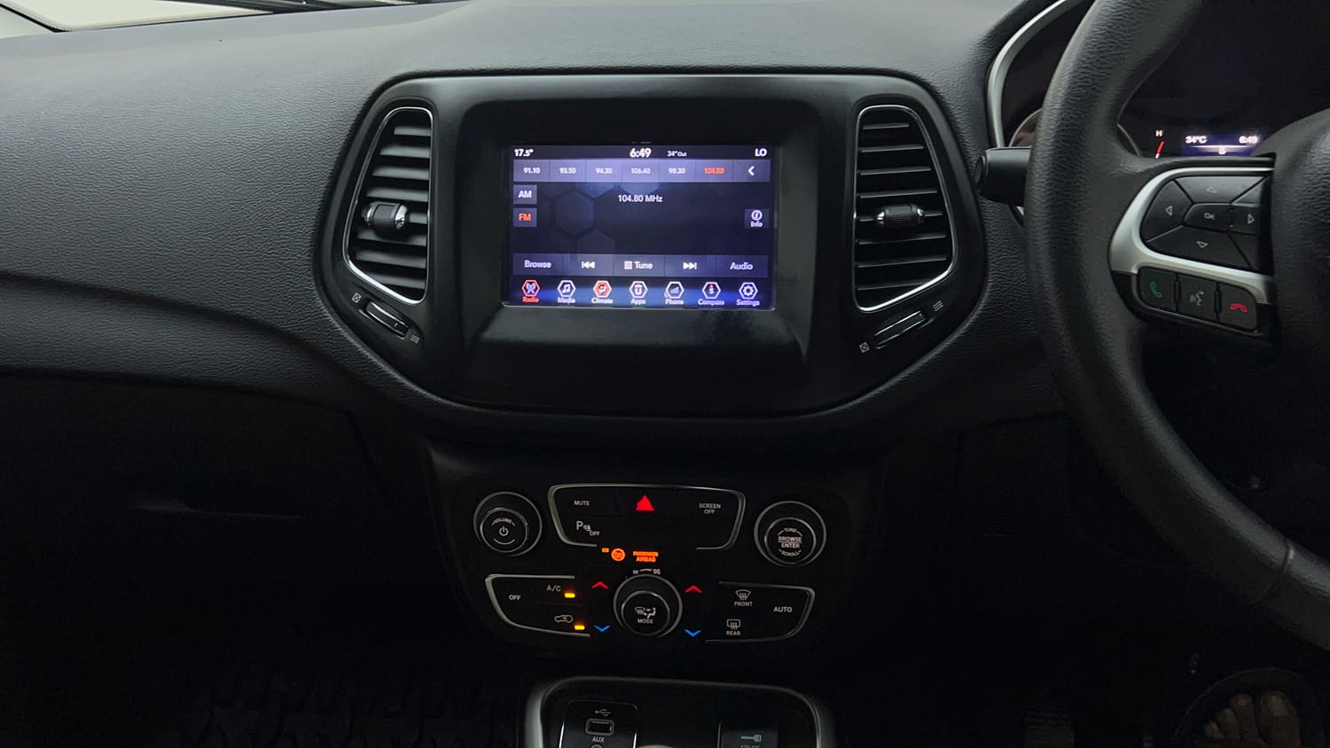 Used 2018 Jeep Compass Longitude (O) 2.0 Diesel Diesel Manual interior MUSIC SYSTEM & AC CONTROL VIEW