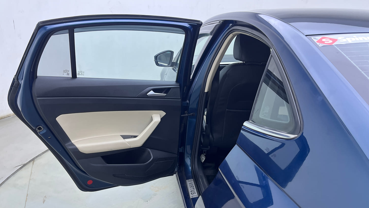 Used 2023 Volkswagen Virtus Topline 1.0 TSI AT Petrol Automatic interior LEFT REAR DOOR OPEN VIEW
