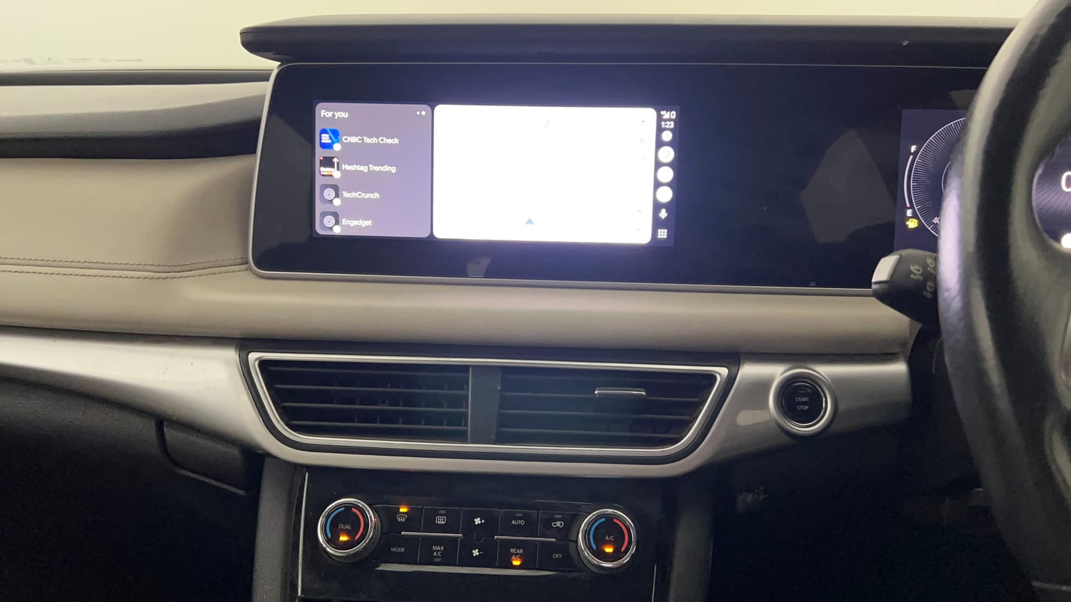 Used 2021 Mahindra XUV700 AX 7 Petrol AT Luxury Pack 7 STR Petrol Automatic interior MUSIC SYSTEM & AC CONTROL VIEW