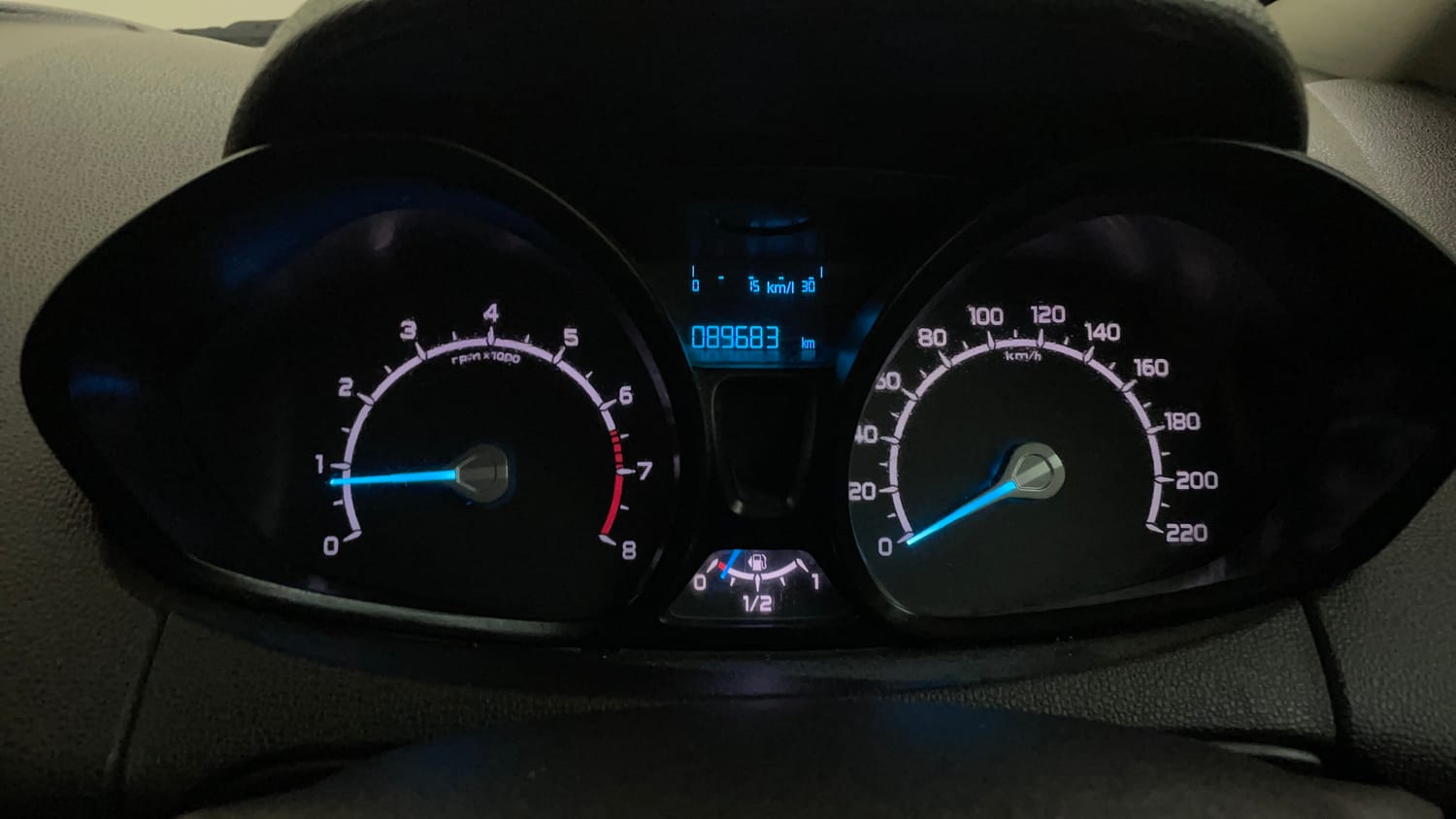 Used 2015 Ford EcoSport Trend 1.5 Ti-VCT Petrol Manual interior CLUSTERMETER VIEW