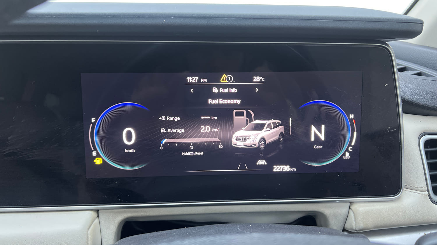 Used 2023 Mahindra XUV700 AX 7 Petrol MT 7 STR Petrol Manual interior CLUSTERMETER VIEW