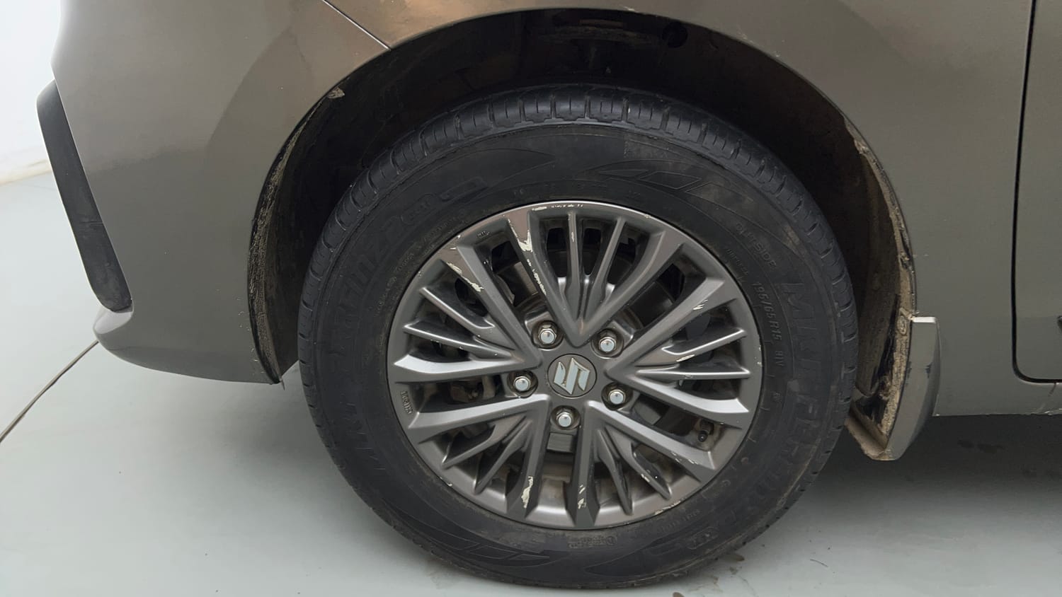 Used 2019 Maruti Suzuki New Ertiga ZXi Plus Petrol Manual tyres LEFT FRONT TYRE RIM VIEW