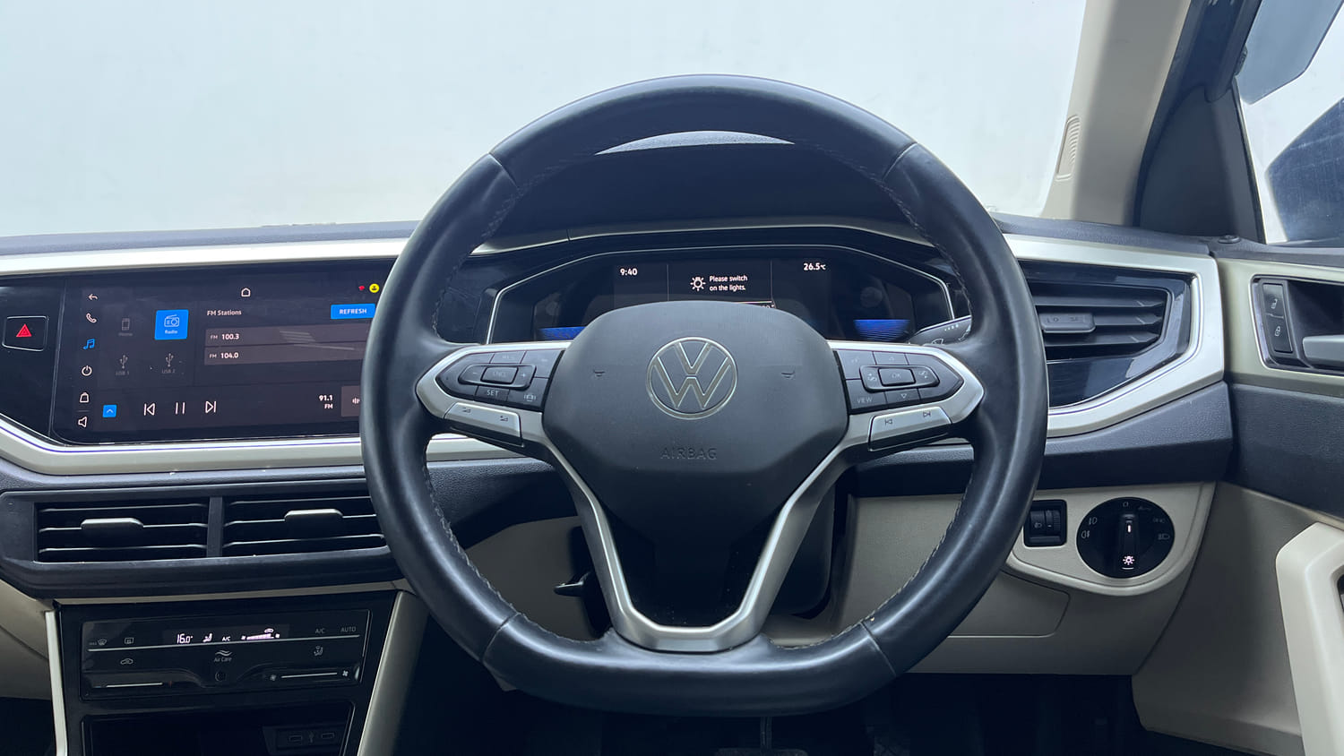 Used 2023 Volkswagen Virtus Topline 1.0 TSI AT Petrol Automatic interior STEERING VIEW