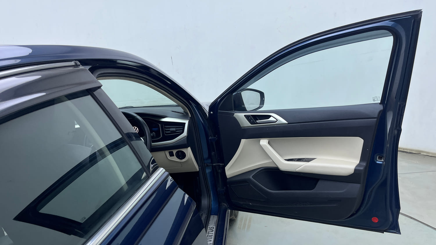 Used 2023 Volkswagen Virtus Topline 1.0 TSI AT Petrol Automatic interior RIGHT FRONT DOOR OPEN VIEW
