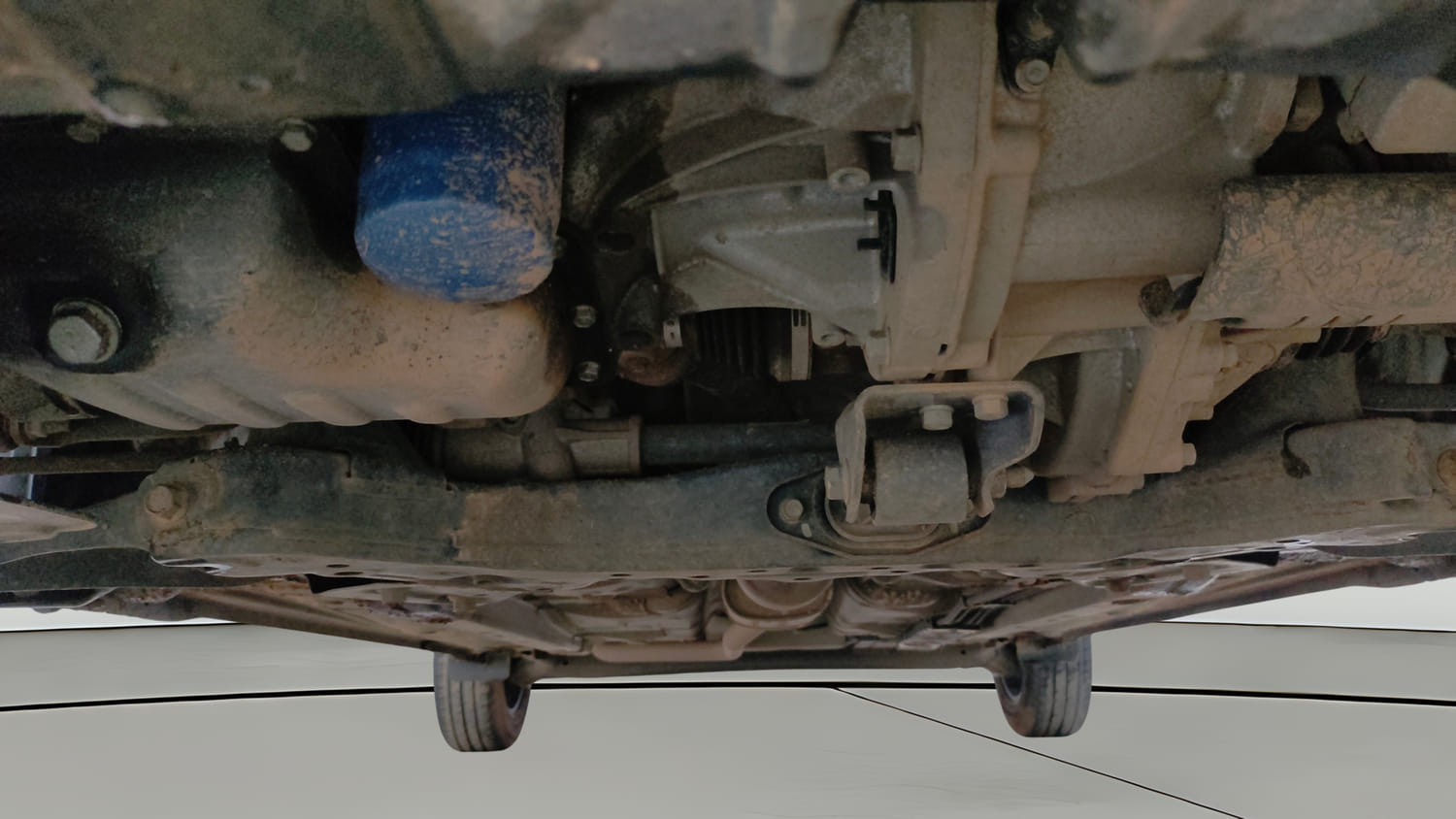 Used 2021 Hyundai Grand i10 Nios Sportz AMT 1.2 Kappa VTVT Petrol Automatic extra FRONT LEFT UNDERBODY VIEW
