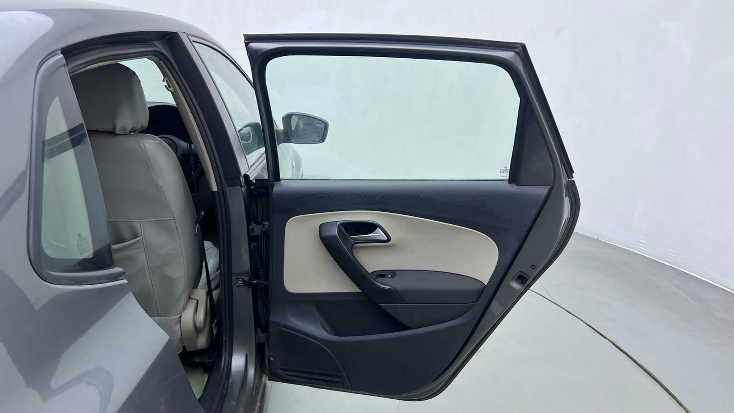 Used 2013 Volkswagen Polo Highline1.2L (P) Petrol Manual interior RIGHT REAR DOOR OPEN VIEW