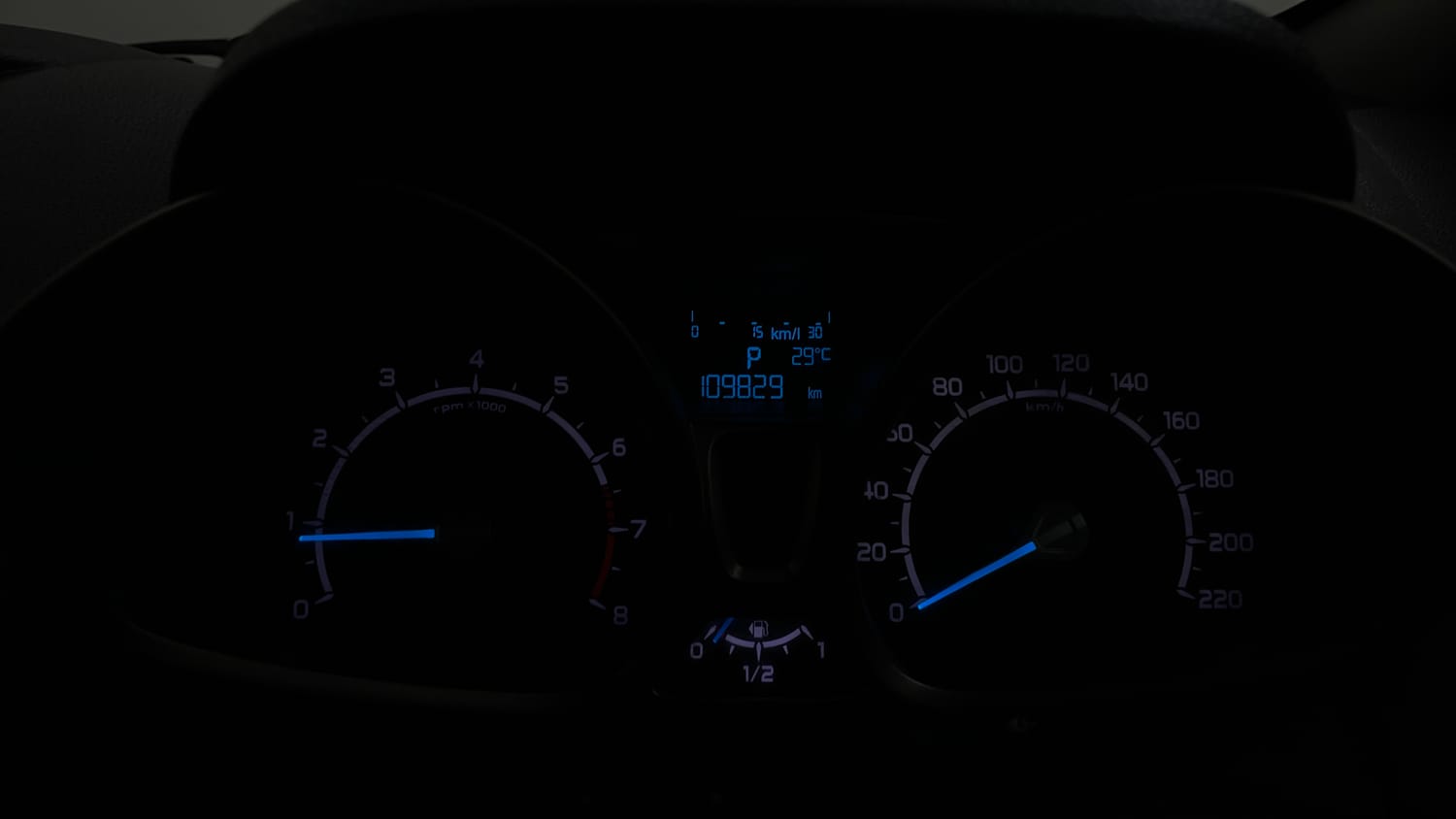 Used 2015 Ford EcoSport Titanium 1.5L Ti-VCT AT Petrol Automatic interior CLUSTERMETER VIEW