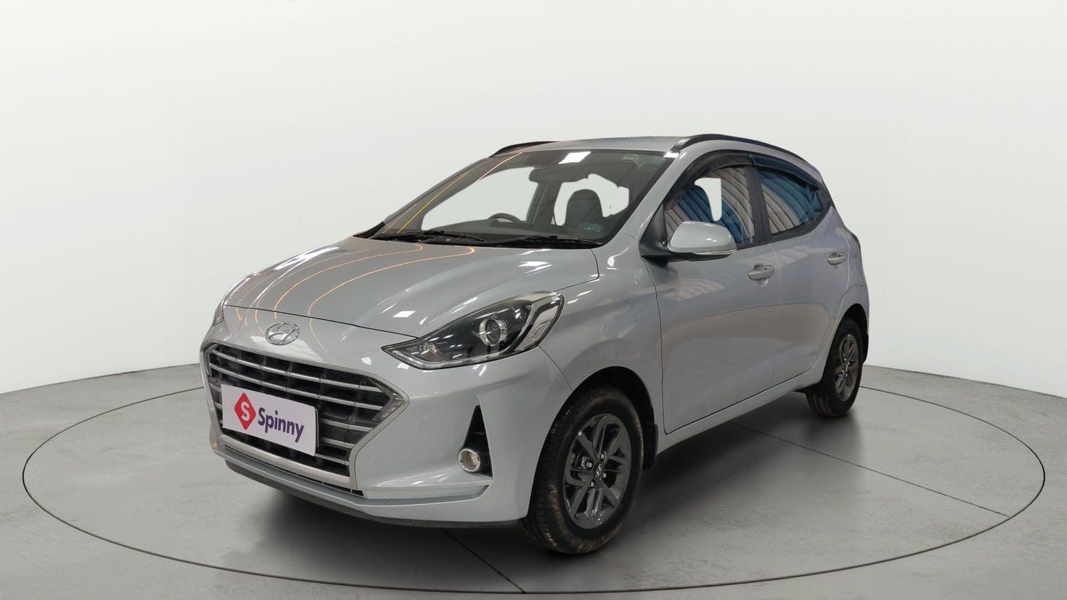 Used 2021 Hyundai Grand i10 Nios Sportz AMT 1.2 Kappa VTVT Petrol Automatic exterior LEFT FRONT CORNER VIEW