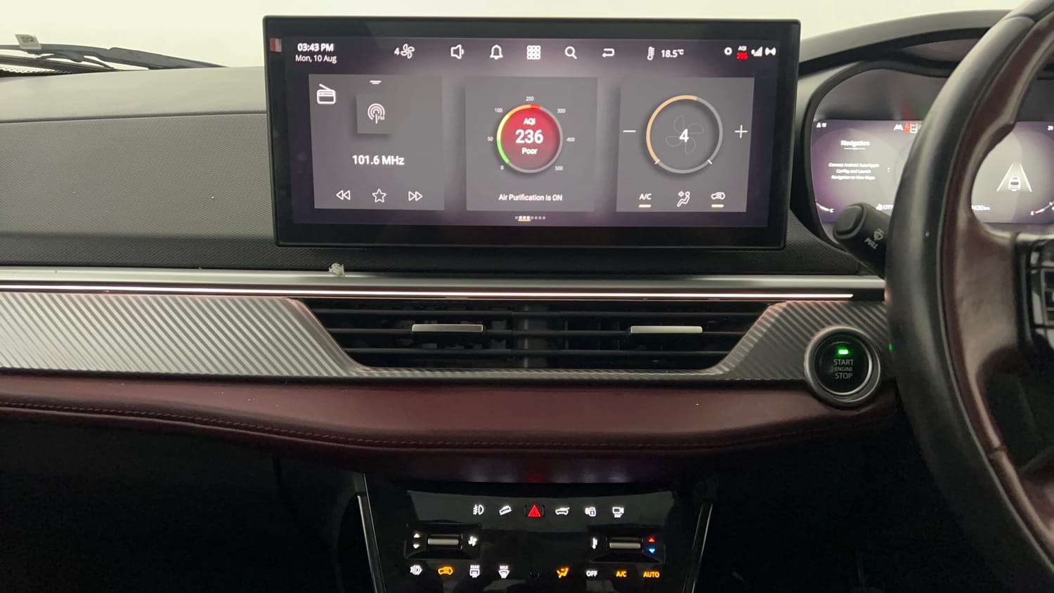 Used 2024 Tata Curvv Accomplished Plus A 1.5 Kryojet Diesel 6MT Diesel Manual interior MUSIC SYSTEM & AC CONTROL VIEW
