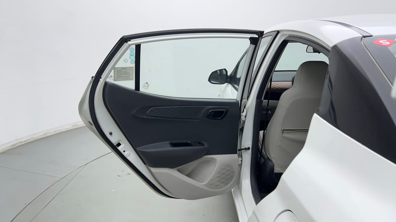 Used 2021 Hyundai Aura S 1.2 CNG Cng Manual interior LEFT REAR DOOR OPEN VIEW