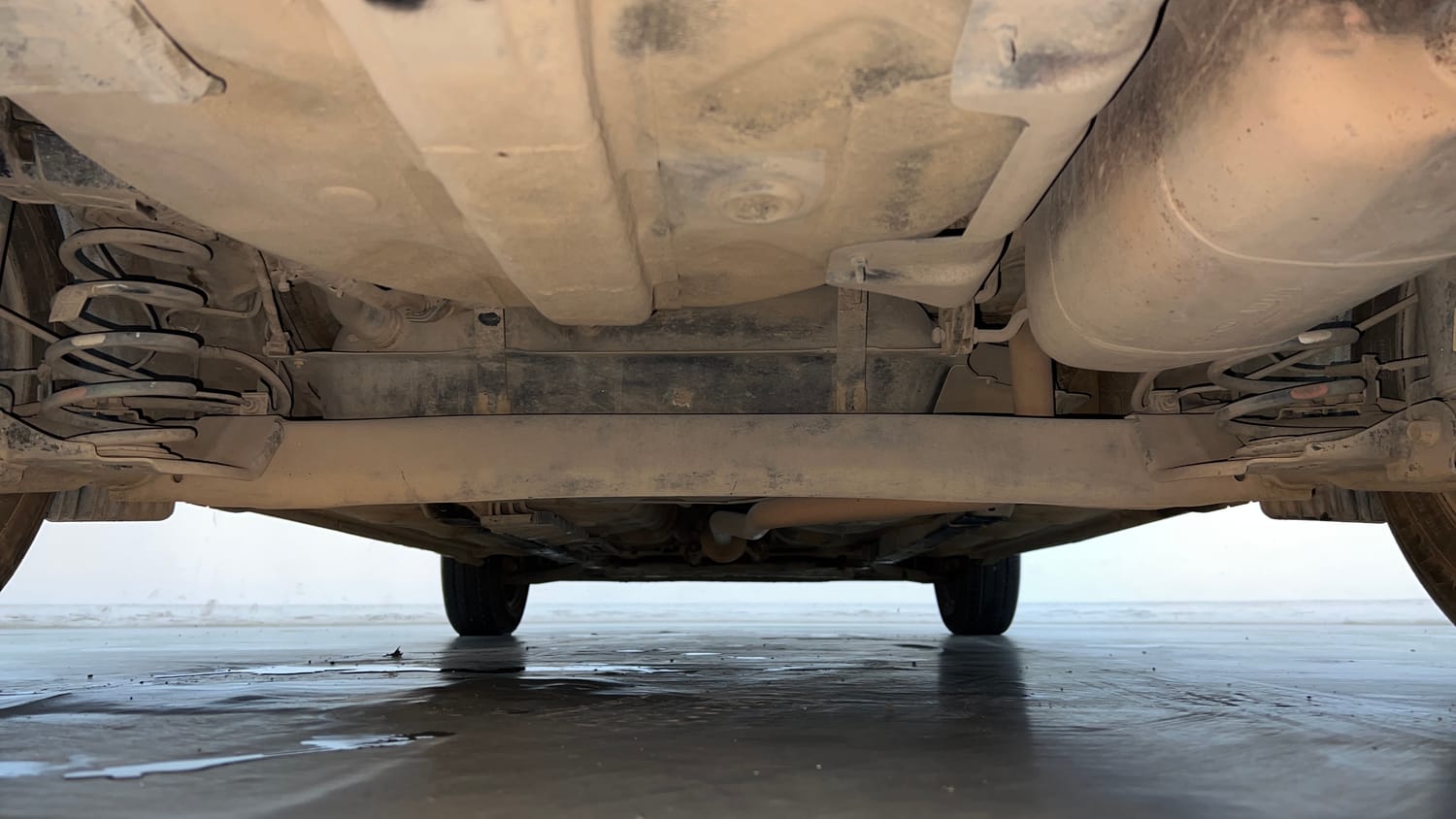Used 2021 Hyundai Aura S 1.2 CNG Cng Manual extra REAR UNDERBODY VIEW (TAKEN FROM REAR)