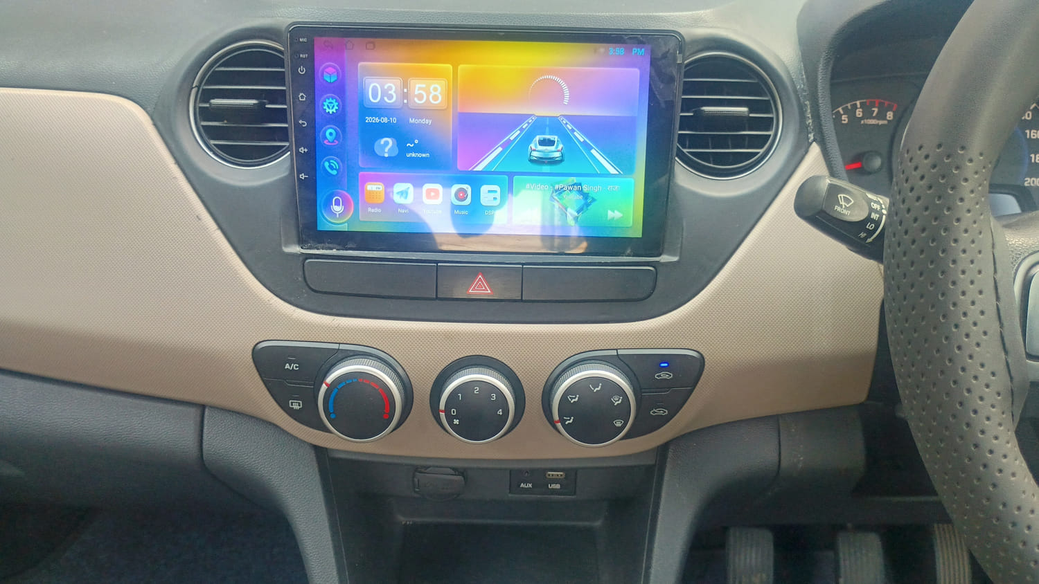 Used 2016 Hyundai Grand i10 Sportz 1.2 Kappa VTVT Petrol Manual interior MUSIC SYSTEM & AC CONTROL VIEW