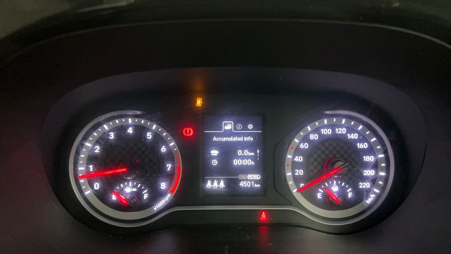 Used 2023 Hyundai Aura SX 1.2 CNG Cng Manual interior CLUSTERMETER VIEW