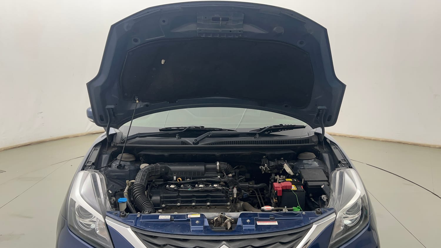 Used 2021 Maruti Suzuki Baleno Alpha Petrol Manual engine ENGINE & BONNET OPEN FRONT VIEW
