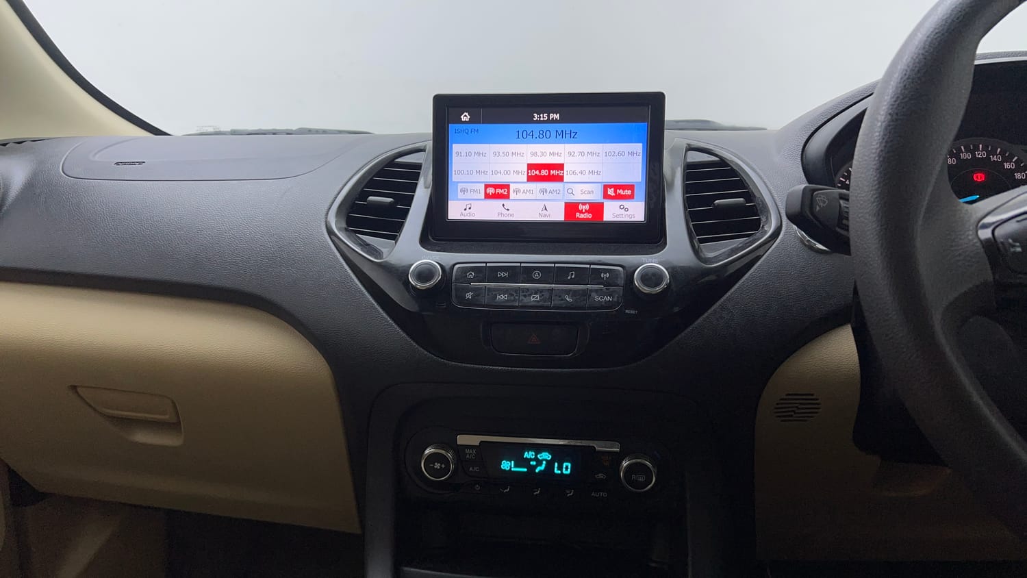 Used 2021 Ford Figo Aspire Titanium Plus 1.2 Ti-VCT Petrol Manual interior MUSIC SYSTEM & AC CONTROL VIEW