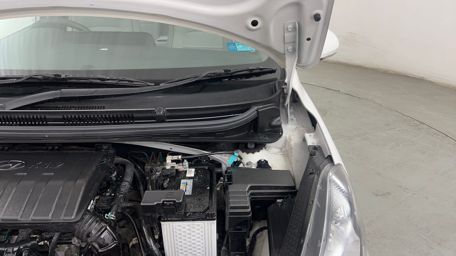 Used 2023 Hyundai Aura SX 1.2 CNG Cng Manual engine ENGINE LEFT SIDE HINGE & APRON VIEW